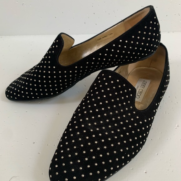 Jimmy Choo Suede Studded Accent Flats - Picture 4 of 11